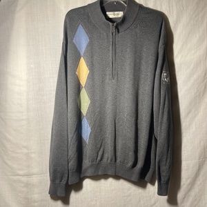 Fairway & Greene Men’s XL 100% Pima Cotton. 3/4 zip. Long Sleeve. Grey. Soft